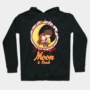 Valentine's Love on Moon Hoodie